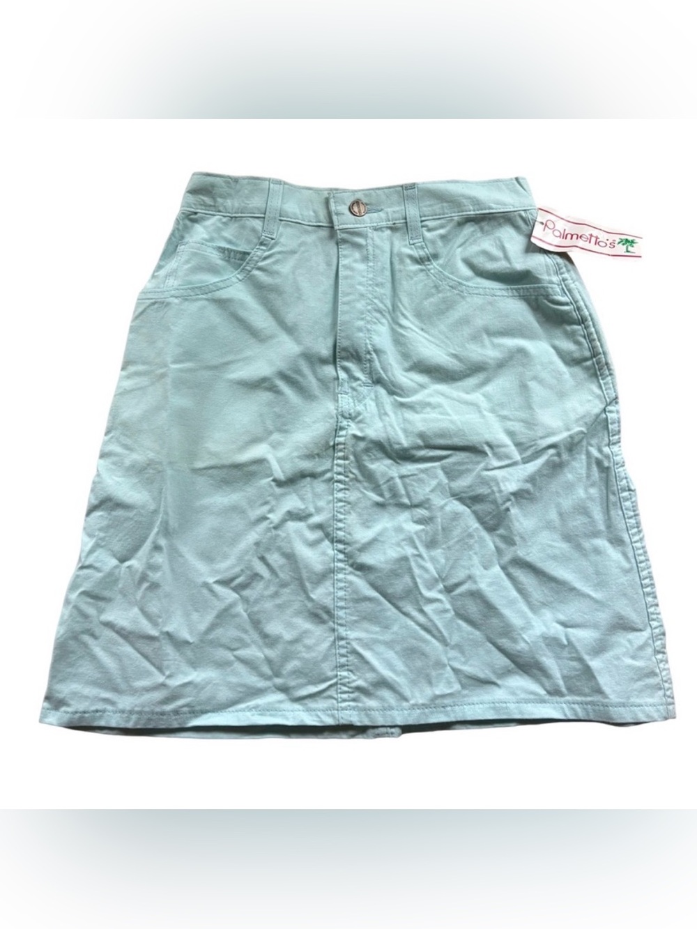 Vintage 90’s Palmetto’s Women's Light Blue High Rise Mini Skirt 100% Cotton
